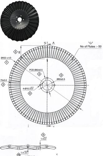 Jrs Carbon. Boron Flat Wavy Disc Blades, Shape : Round For Harrowing, Harvester