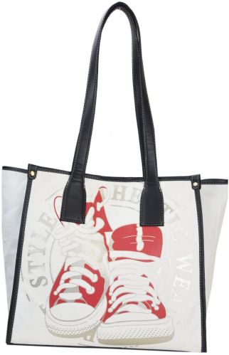 Women Shoe Printed Canvas Tote Bag