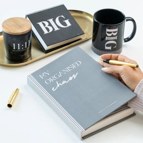 My Organised Cvhaos Undated Daily Planner Grey Diary