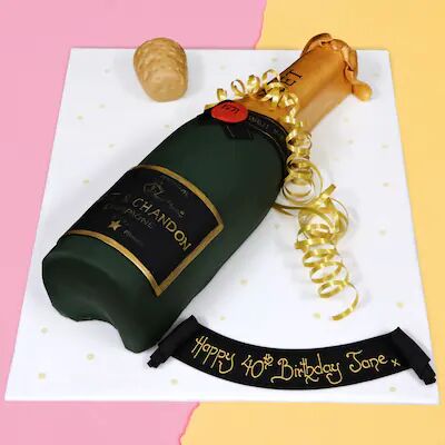 Wine Bottle Shaped Birthday Cake