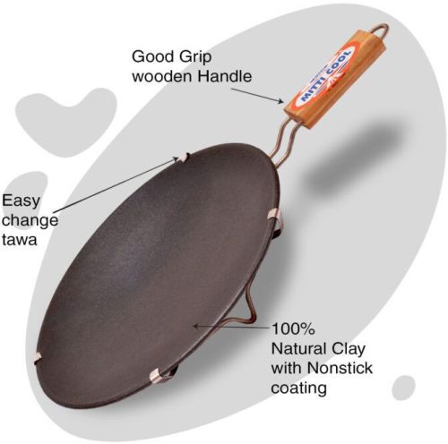 Clay Non-stick Tawa (with Handle)(10 Inch)