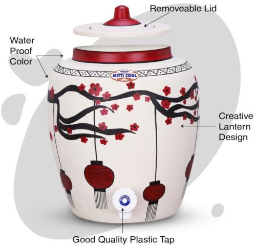 Clay Water Pot 11 Litre Lantern Design