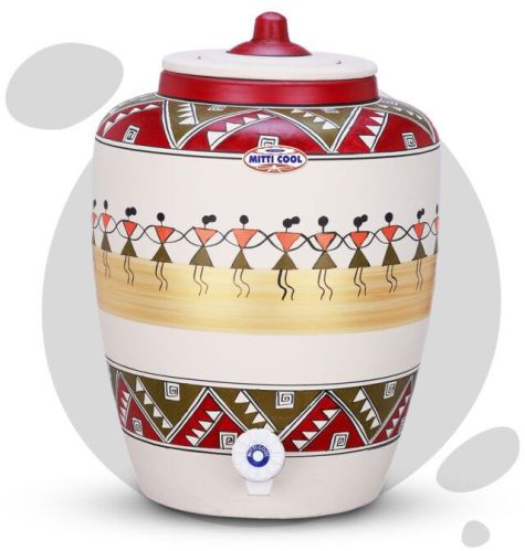 Clay Water Pot 13 Litre Dancing Doll Design