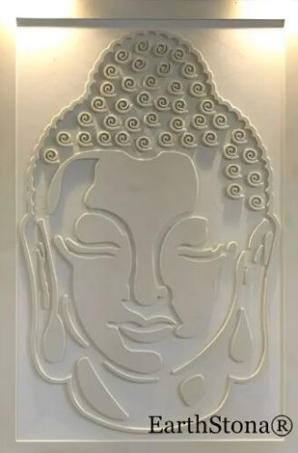 Buddha Face Sandstone Wall Mural