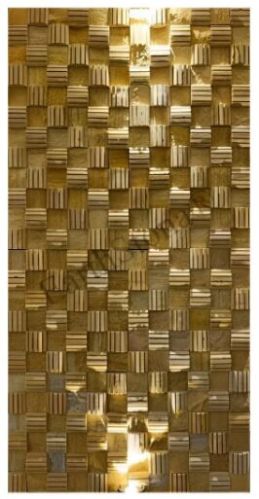 Yellow Groove Cut Mosaic Stone Wall Cladding