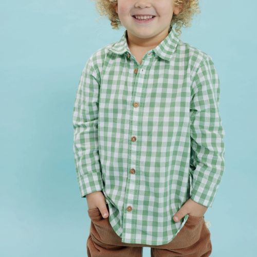 Basil Gingham Cambric Shirt For Boys 0 - 3m, 3 - 6m, 6 - 12m, 12 - 18m, 2 - 3y, 3 - 4y, 4 - 5y