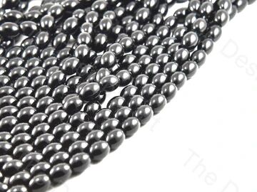 Black Oval Glass Pearl