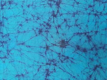 Blue Black Abstract Hand Batik Printed Cotton Fabric