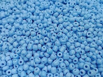 Bright Blue Opaque Round Rocaille Glass Seed Beads