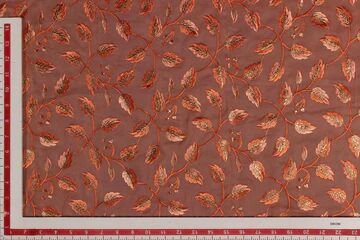 Coral & Bronze Georgette Fabric