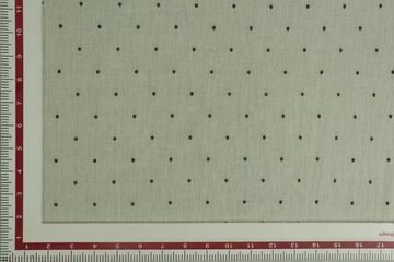 Cream Polka Dots Embroidered Cotton Flax Fabric