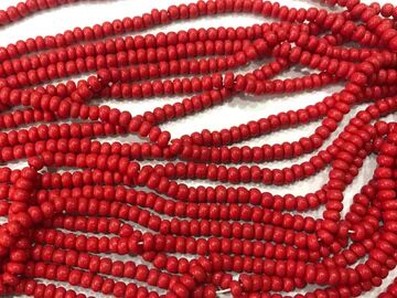 Deep Red Opaque Spherical Handcut Glass Seed Beads (3 Mm)