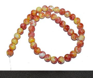 Light Red Yellow Multicolor Spherical Jade Glass Beads