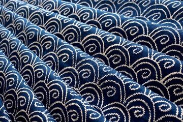 Navy Blue & White Traditional Printed Pure Cotton Fabric