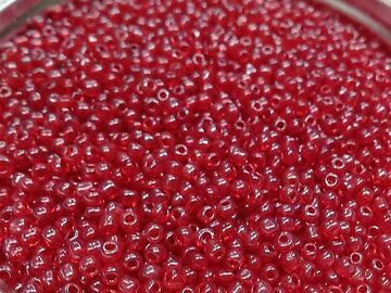 Red Transparent Round Rocaille Glass Seed Beads