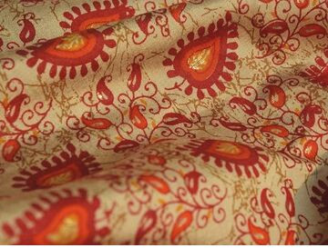 Yellow & Orange Traditional Premium Modal Chanderi Silk Fabric