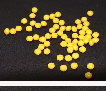 Yellow Flat Circular Fancy Glass Beads