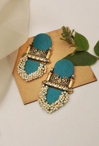 Handcrafted Fabric Peacock Style Women Earrings