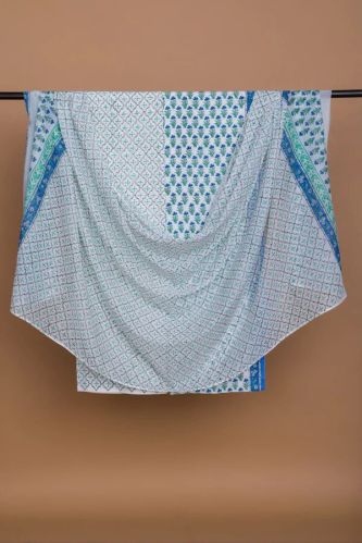 Cotton Hand Block Printed Suit With Mulmul Dupatta