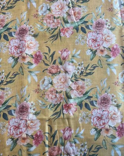Floral Printed Tissue Fabric, Color : Multi Colour