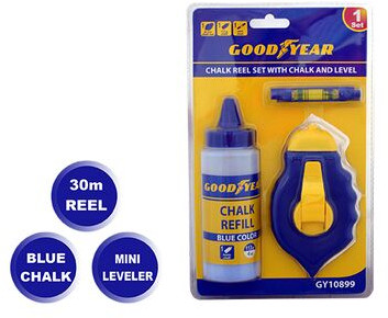 3 Pcs. Chalk Reel Set – With Chalk & Level