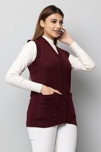Sleeve Less Cardigan With Pocket - Koti