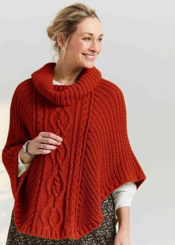 Women Cozy Poncho Sweater