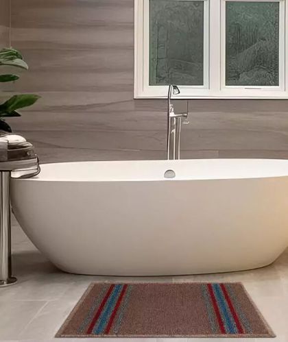 Polypropylene With Gel Backing VFM-04 Striped Bath Mat 60cm X 40cm 75cm X 45cm