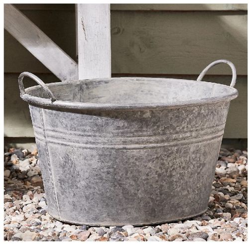 Galvanized Tin Metal Flower Pots Planter For Outdoor Use, Indoor Use, Decoration