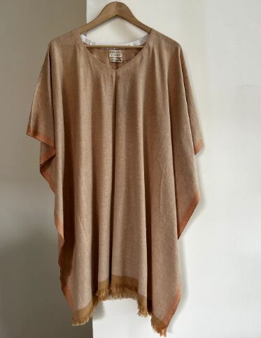 100% Khadi Cotton Faria Kaftan, Color : Peach One-size