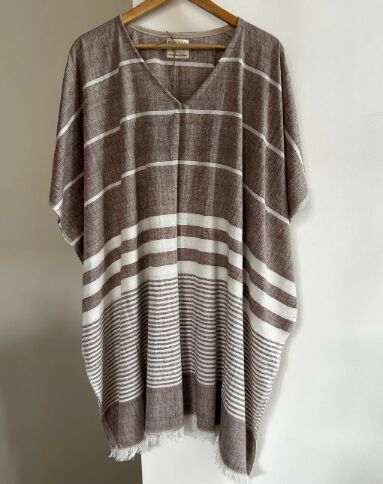 100% Khadi Cotton Keyvaan Kaftan, Color : Brown One-size