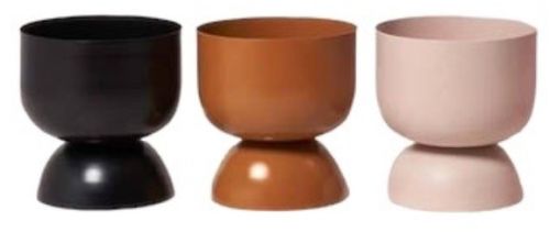 Plain Power Coated Modern Round Planter 22x22x25 Cm, Portable Style : Standing For Outdoor Use, Indoor Use