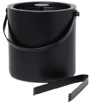 Urban Black Ice Bucket With Tong 16x16x20 Cm