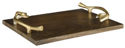 Polished Wood Vintage Serving Tray, Color : Brown, Weight : 40-50 Gram For Hotels, Restaurants