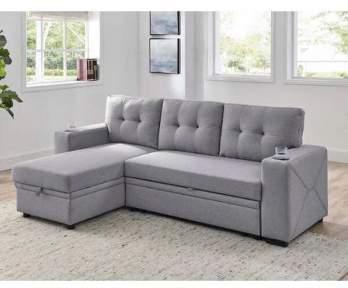 Fabric Leatherett Hiroshi Sofa-cum-bed, Color : Neutral