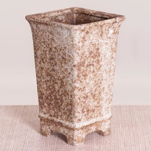 Garden Of Love (small, Fawn / Ash Brown & White) Ceramic Planter