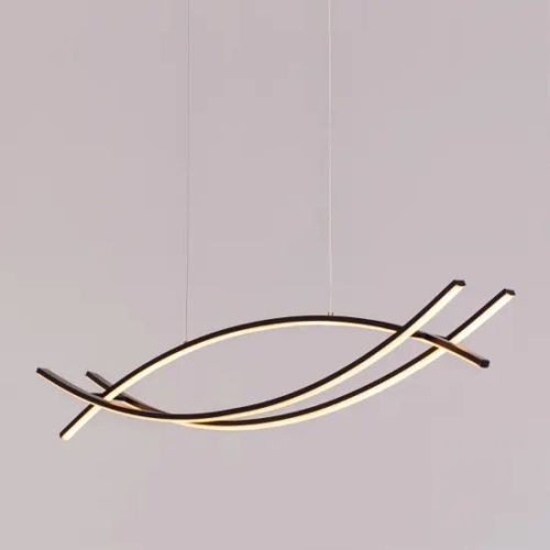 (large, Black, 3 Color Dimmable LED With Remote Control) Chandelier