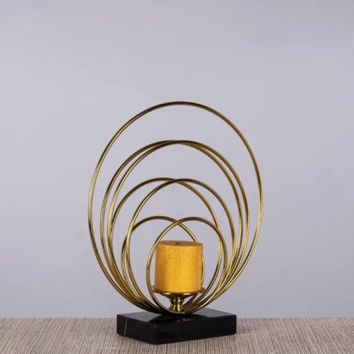 Old Flame (gold / Black) Marble Candle Holder