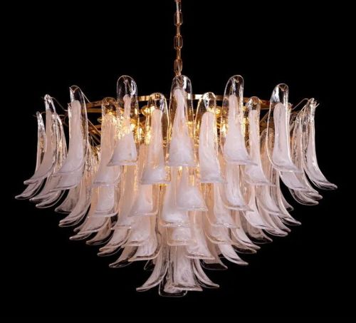 Somewhere In Barcelona (large, White) Tinted Glass Chandelier