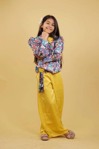 Cotton Mix Golden Girls Palazzo Set 3-4Y Party Wear