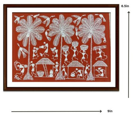 Village Tarpa Dance Painting (brown)wls25