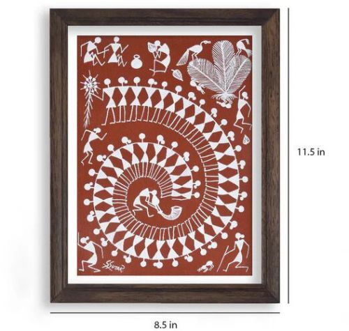 Warli Painting-art Of Warli Dance (red), Specialities : Wall Décor