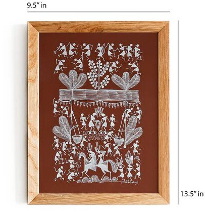 Warli Painting-culture Of Tribal Festival (brown)