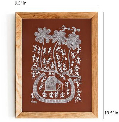 Warli Painting-life Of Farmers (brown), Specialities : Wall Décor, Exclusive Show-piece