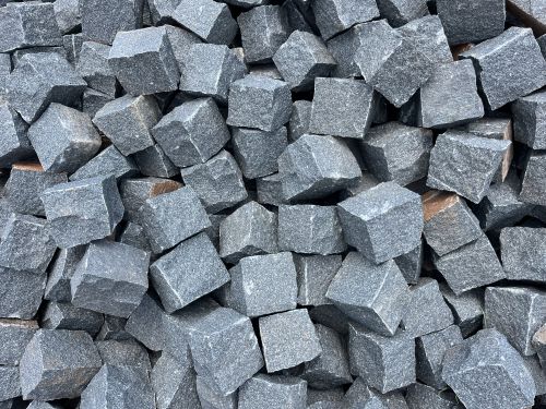 Plain Rough-Rubbing Natural Granite Cobblestone, Color : Grey