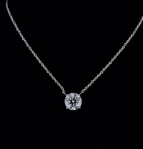 Kunthu Gems 14k White Gold Diamond Studded Pendant Set, Color : Silver 16inch Chain Party