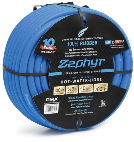 Zephyr Rubber Hot-n-cold Water / Garden Hose 16mm X 15m Without Fittings (ZW1615WF)