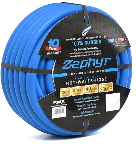 Zephyr Rubber Hot-n-cold Water / Garden Hose 19mm X 15m Without Fittings (ZW1915WF)