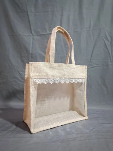 Plain Stylish Jute Gift Bag, Color : Creamy, Technics : Machine Made