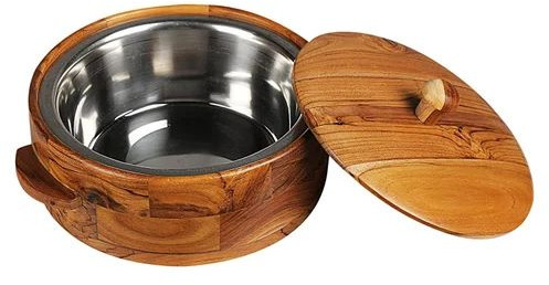 Polished Wooden Chapati Box, Shape : Round